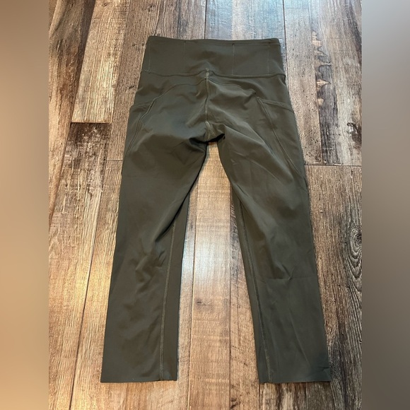 Lululemon Fast and Free Crop II 19" *Non-Reflective in Dark Olive Women’s Size 4 - Picture 10 of 11